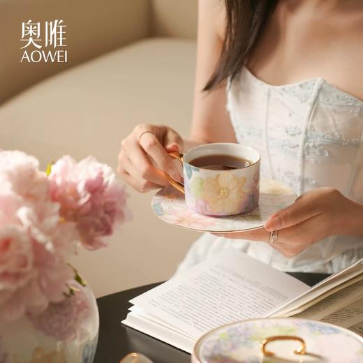 【满庭芳】景德镇礼物 奥唯 满庭芳 咖啡杯碟 下午茶具 高档精致 陶瓷杯碟碗盘组合茶壶 商品图1