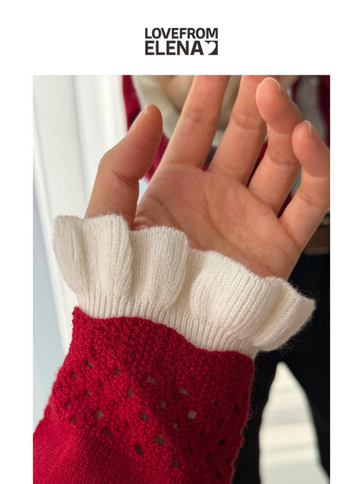 100%羊毛 气质花边领针织衫 商品图11