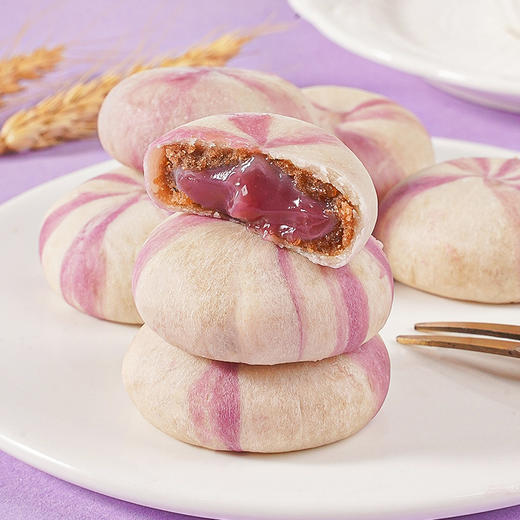 【新鲜直达❗️山药蓝莓流心饼】甄选品质原料制作，软糯Q弹 馅料满满 四层用料 一口爆浆 紫薯果香国潮糕点休闲小零食 商品图1