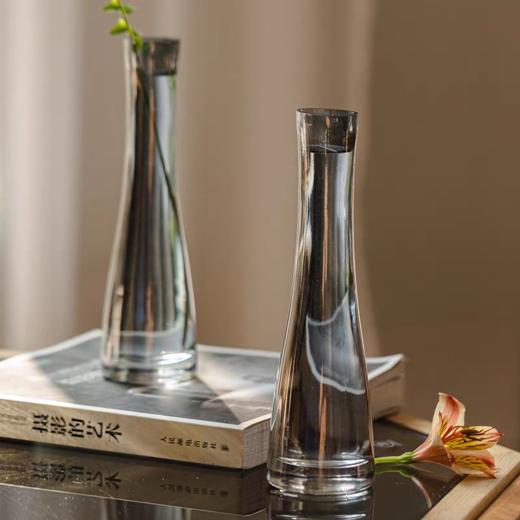 欧式简约 小清新玻璃透明插花 花瓶 灰色 桌面装饰 商品图1