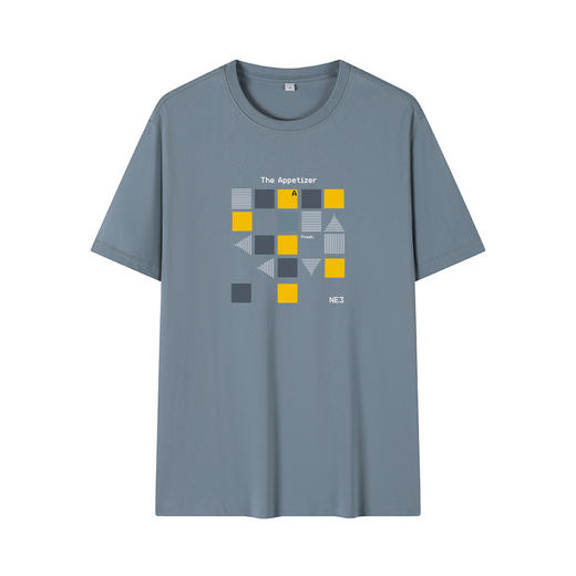 GXG男装【100%棉】夏季时尚印花休闲百搭情侣款圆领短袖T恤K&C 商品图7