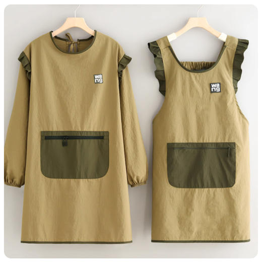 裁缝学苑AH116罩衣纸样女装厨房做饭围裙工作服长袖防泼水围裙样板 商品图4