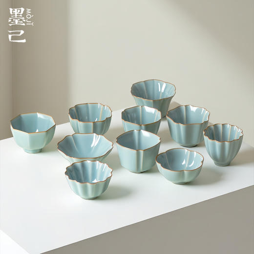 墨己丨汝窑主人杯 陶瓷茶杯 开片 茶盏 功夫茶具 家用品茗杯 单杯 个人杯 多款可选 商品图1