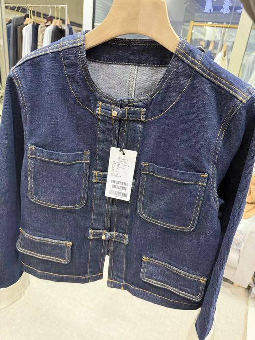 F011634新款女装新中式盘扣圆领短款牛仔外套 商品图8