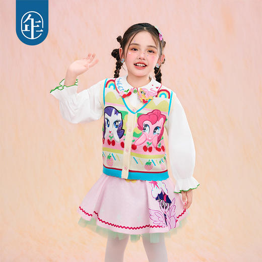 小马宝莉联名年衣童装针织马甲春季新款女童小马宝莉春季多彩马甲N1261010A05 商品图4