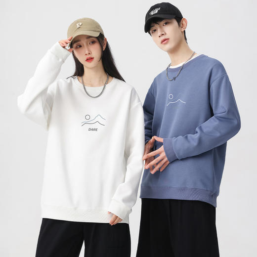 GXG男装春季简约时尚图案户外休闲百搭情侣款圆领卫衣K&C 商品图4