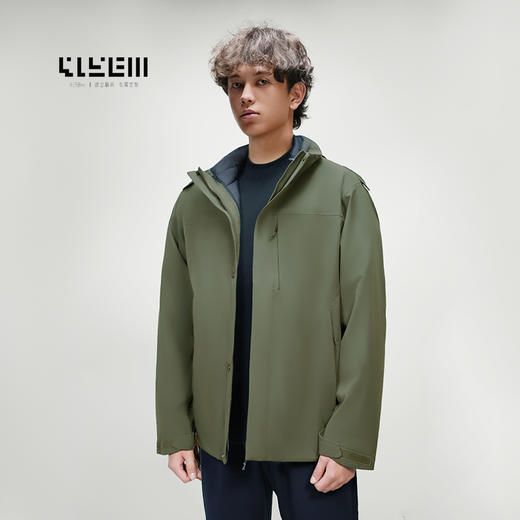 4158m  山影轻户外三合一冲锋衣 秋冬羽绒摇粒绒可拆卸内胆防水户外上衣 商品图0