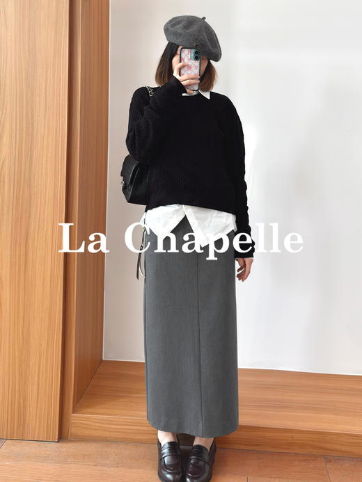 专柜实拍【梨形西装裙】拉夏贝尔/La Chapelle直筒版型遮胯藏肉显瘦！有质感有型百搭半身裙 商品图1