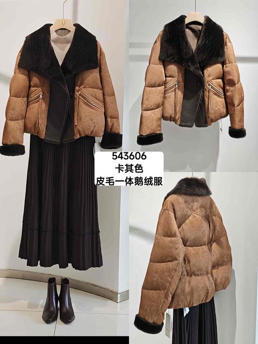 543606短款拼羊皮鹅绒服 商品图0
