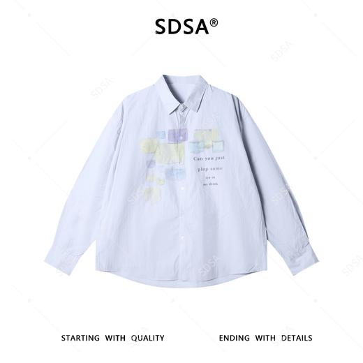 31232SDSA男士秋冬新款痞帅男装美式彩色字母印花长袖衬衫百搭休闲衬衣 商品图0