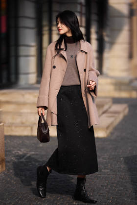 落入银河毛呢亮片裙，把星河穿身上，贵气时髦，人群中的发光体！【G】