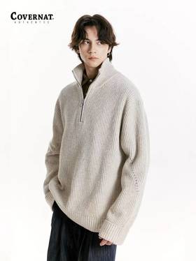 【春上新】【6折】6楼COVERNAT羊羔毛中长款拉链针织衫吊牌价859折后价515