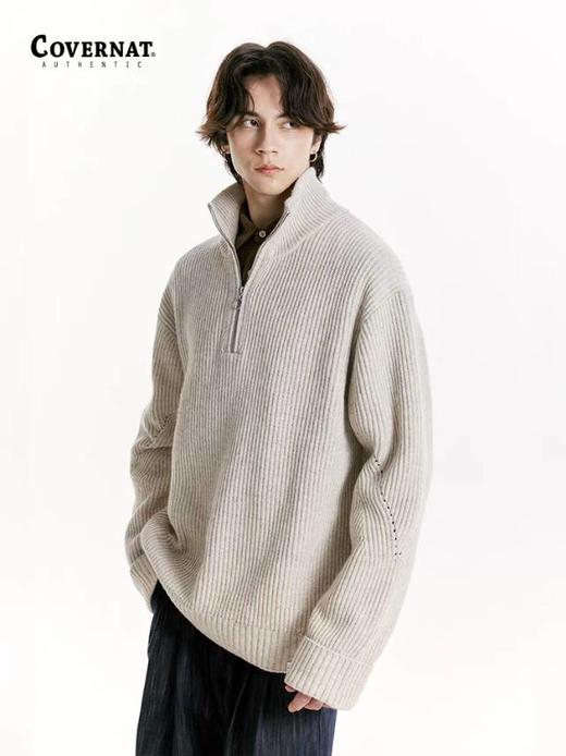 【春上新】【6折】6楼COVERNAT羊羔毛中长款拉链针织衫吊牌价859折后价515 商品图0