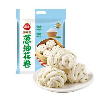 三全葱油花卷960g约30只 家庭早餐半成品儿童即食包点方便速食食品 商品图6