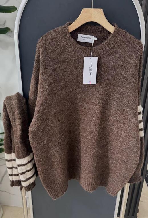 F011627撞色条纹设计感套头毛衣女2026春秋冬款宽松慵懒风针织衫 商品图7