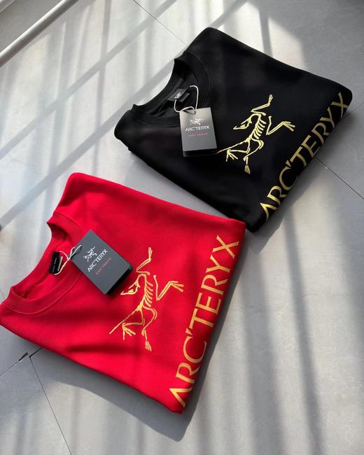 F011620早春红圆领落肩宽松款圆领卫衣男女同款 商品图2