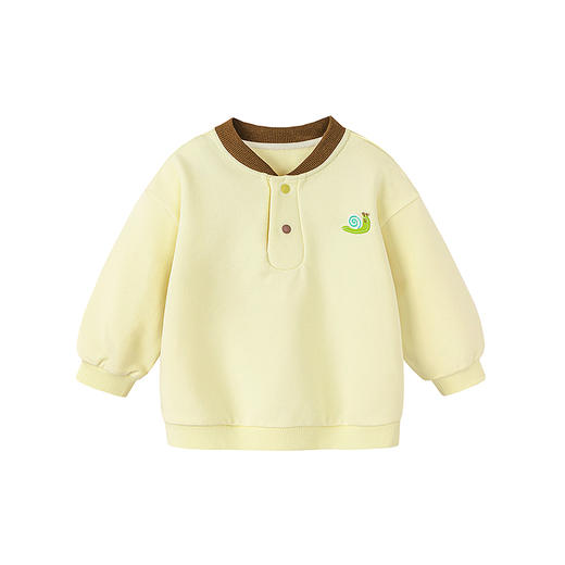 迷你巴拉男童宝宝棒球领卫衣开襟套头春季新款舒适亲肤造型领上衣★ 商品图4
