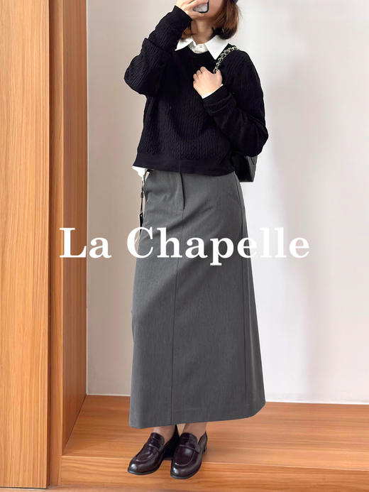 专柜实拍【梨形西装裙】拉夏贝尔/La Chapelle直筒版型遮胯藏肉显瘦！有质感有型百搭半身裙 商品图2
