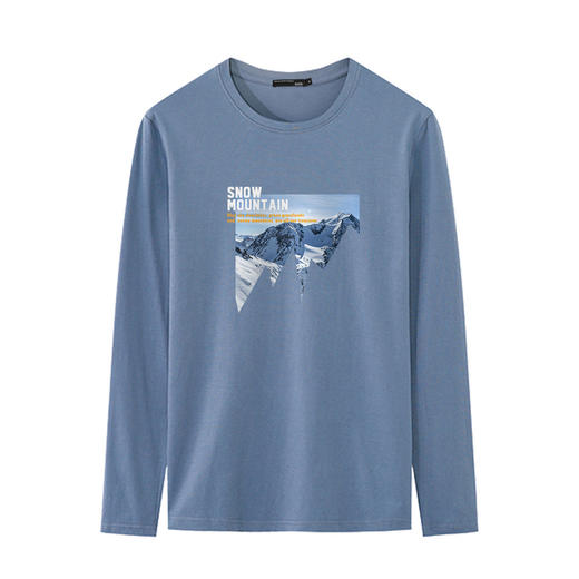 GXG男装【100%棉】25春季圆领简约百搭舒适男式休闲长袖T恤K&C 商品图5