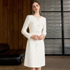 IWY/小香风米白色长袖连衣裙女珍珠扣显瘦通勤优雅西装裙工作服J25Q261-M 商品缩略图1