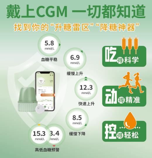 天衡团队全程陪伴指导控糖不走弯路动态血糖仪CGM连续15天实时24小时血糖动态监测高准确度免扎针不扎手指 商品图6