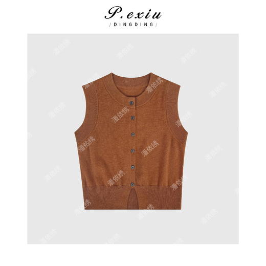 04-1潘依绣丁丁宠粉【秋日速写】澳洲羊-毛叠穿无袖针织马甲 ZZ0610 商品图1