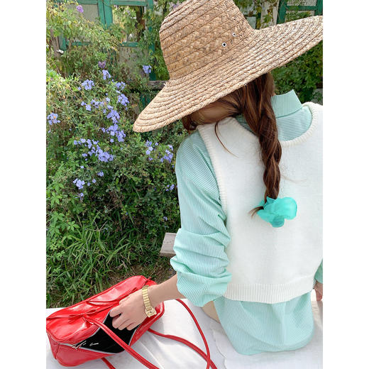 【129元任选2件】现货！韩系米白色短款针织马甲女 商品图4