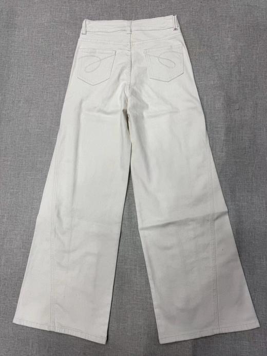 F011633新款浅色米色休闲直筒裤高腰棉牛仔裤 商品图1