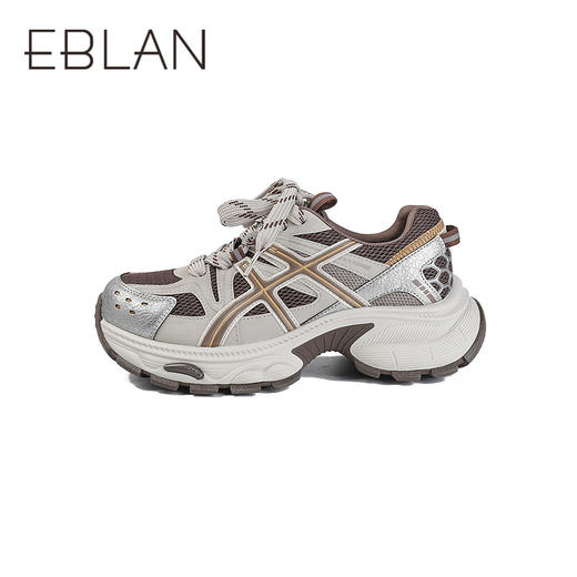 【上新】伊伴2026春季耐穿耐磨吸模大底潮酷增高老爹鞋B26172205 商品图1