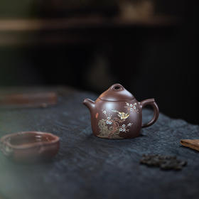 【青山特惠】精品手工紫泥堆绘秦权紫砂壶 220cc