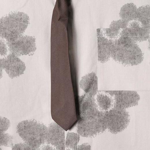 2741SDSA男士秋冬新款痞帅男装潮牌撞色花朵印花翻领领带衬衫百搭时尚 商品图3