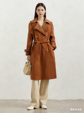 0G98165#羊绒压棉双排扣大衣