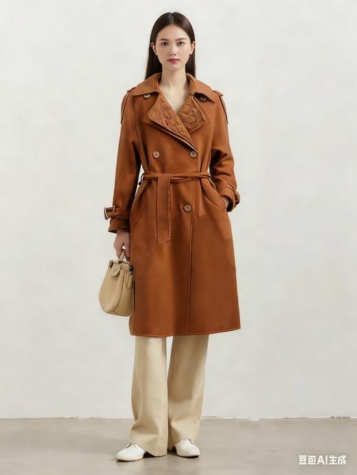 0G98165#羊绒压棉双排扣大衣 商品图0