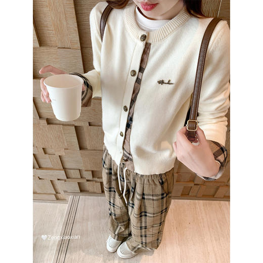 <曾小咸推荐>4.3现货秒杀 ！微信超特价！韩系拼接格子针织衫 日常199.99 立减120 秒杀79.99！！ 商品图3