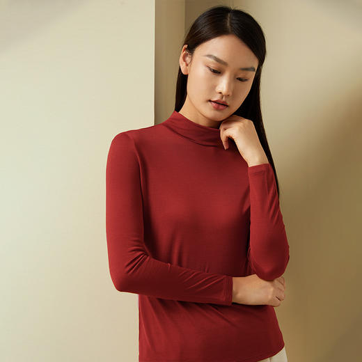 金三塔110g 100%桑蚕丝女绢丝半高领打底衫1NZF7C729 商品图7