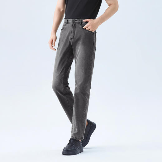 【莱卡】柒牌男士2026春季洗水牛仔长裤柔软舒适时尚洗水男装裤子130H70980 商品图1