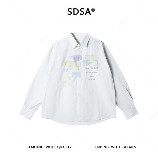31232SDSA男士秋冬新款痞帅男装美式彩色字母印花长袖衬衫百搭休闲衬衣 商品图1