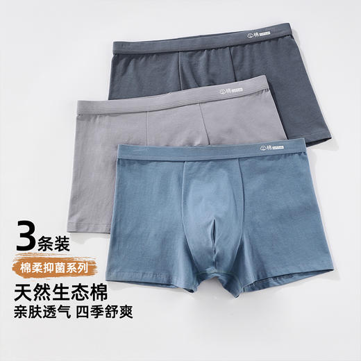 【3条装】雅黛俪男士内裤透气舒适含商蚕丝裆底四角裤头男生 商品图0