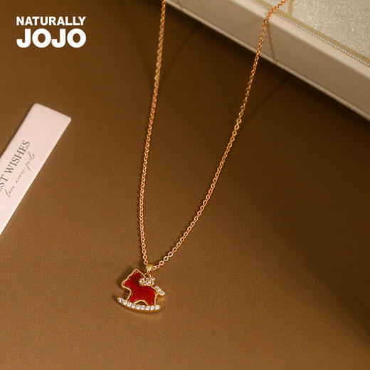 【下单赠幸运红绳1条】“王府井百货在售” 美国品牌 NATURALLY JOJO 摇摇来財小马项链/耳环2件套 925银针 时尚百搭 精致可爱 商品图11