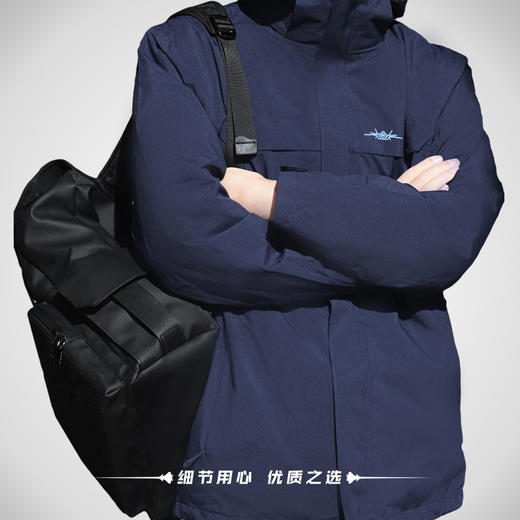【歼20羽绒三合一夹克风衣】可拆卸帽男女同款冲锋衣款式90鸭绒夹克风衣ZM 商品图3