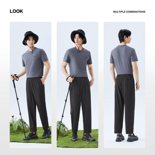 【户外/防泼水】柒牌男士便装长裤微皱肌理面料柔软舒适男装裤子130H71180 商品图2