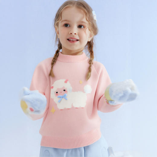 笛莎Deesha 婴幼女童毛衣2025冬萌趣雪人保暖百搭时尚休闲针织上衣 商品图0