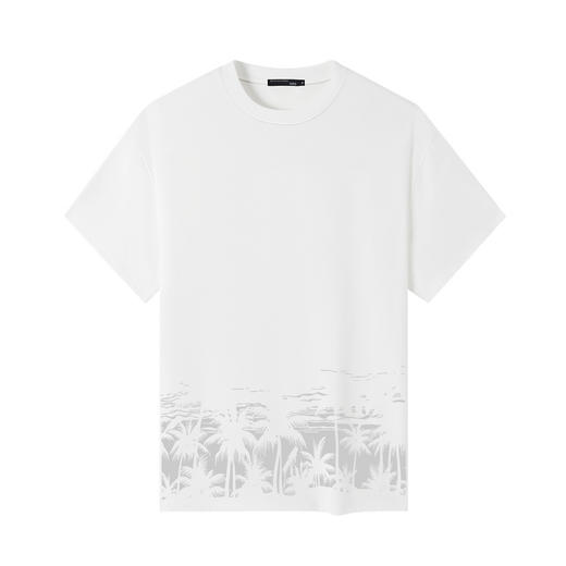 GXG男装夏季时尚潮流椰子树印花情侣款休闲圆领短袖T恤K&C 商品图2