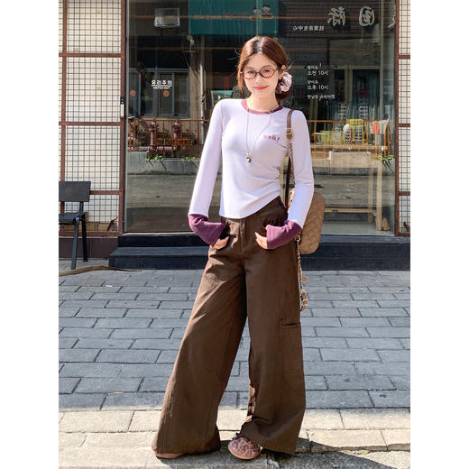 <曾小咸推荐>现货秒杀 ！微信超特价！韩系拼色磨毛长袖t 日常129.99 立减70 秒杀59.99！！ 商品图3