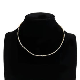 【天然正品】AU750黄金镶天然混彩巴洛克海水珍珠小米珠项链40CM（长度可调节）311225NJM68特价：520