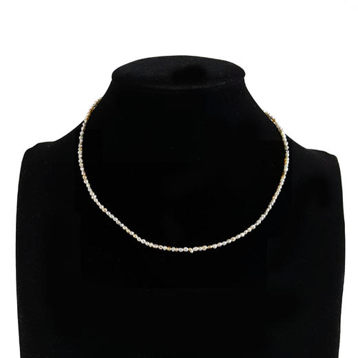 【天然正品】AU750黄金镶天然混彩巴洛克海水珍珠小米珠项链40CM（长度可调节）311225NJM68特价：520 商品图0