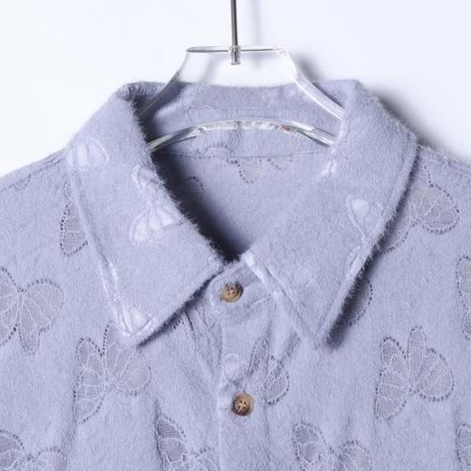 SDSA男士秋冬新款痞帅男装时尚百搭满印蝴蝶提花翻领长袖衬衫百搭 商品图2