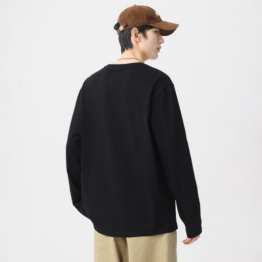 GXG男装【胸口小熊】春季简约时尚百搭情侣款圆领长袖T恤K&C 商品图2