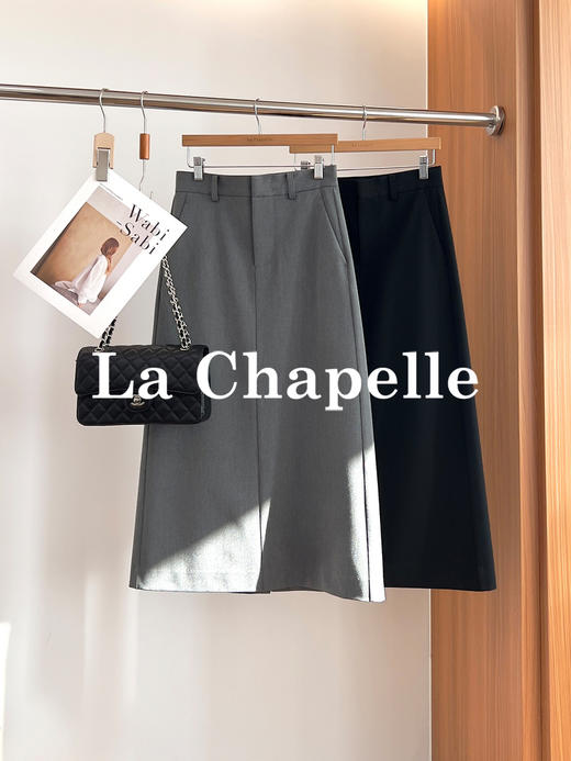 专柜实拍【梨形西装裙】拉夏贝尔/La Chapelle直筒版型遮胯藏肉显瘦！有质感有型百搭半身裙 商品图5