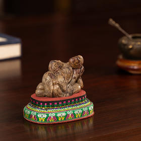 清	鸡血石寿星摆件（锦座）